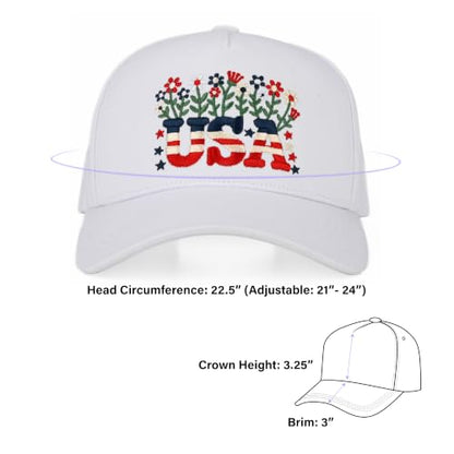 C.C Women's Criss-Cross Ponytail Trucker Hat - Snapback, One Size - color: Floral Usa-white