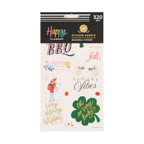 Happy Planner Classic Sticker Pack for Planners, 15 Sheets - color: Seasonal Stories