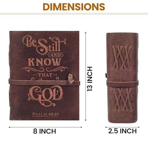 LEATHER VILLAGE Bible Journal For Women Be Still Verse, Fuchsia 13x8. - color: Fuchsia, size: 13 inches X 8 inches