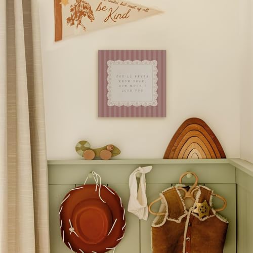 Girl Nursery Decor Wooden Box Sign, - color: You'll Never Know Dear How Much I Love You-5x5