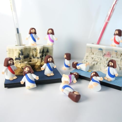 AKFAHOIF Mini Jesus Figures, Set of 60pcs Action Figures Little Jesus Figures, Tiny Jesus Figures to Hide and Seek Religious Gifts for Easter Egg Stuffers - color: Mix