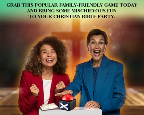 GNATV Christian Bible Feud with Two Buzzers for Adult, Bible Family Feud Style Game, Church Game Night, Bible Trivia Games Cards with Buzzers, for Church Group Activity - color: Sj02-buzzers