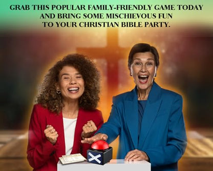 GNATV Christian Bible Feud with Two Buzzers for Adult, Bible Family Feud Style Game, Church Game Night, Bible Trivia Games Cards with Buzzers, for Church Group Activity - color: Sj02-buzzers