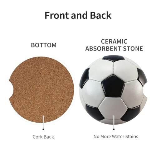 Football 2 Pack Car Cup Holder Coasters Ceramic Drink Coasters - color: Brown