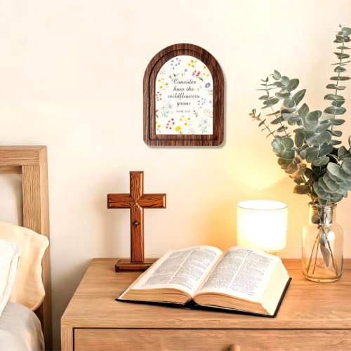 Consider How The Wildflowers Grow Wood Plaque Signs，Christian Desk Decor