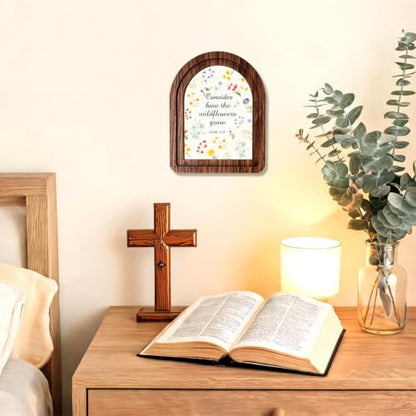Consider How The Wildflowers Grow Wood Plaque Signs，Christian Desk Decor