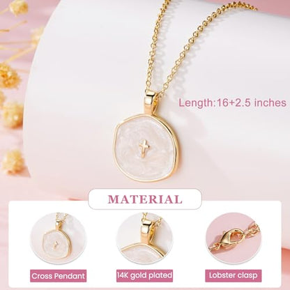 Cross Necklace for Granddaughter Daughter Jewelry Gifts - color: White, style: Mom
