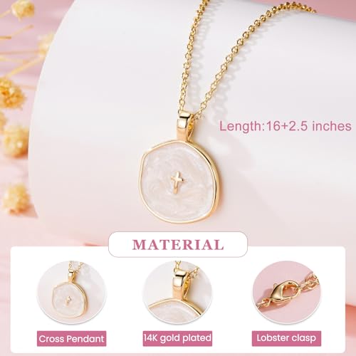 Cross Necklace for Granddaughter Daughter Jewelry Gifts - color: White, style: Daughter
