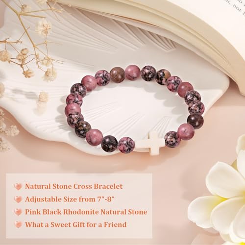 Christian Grandparents - Day Gifts for Women, Religious Cross Bracelet - color: Friend-Red