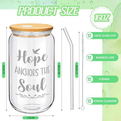12 Pcs Christian Glass Cups Bulk Christian Gifts for Woman,Cute - style: Cute