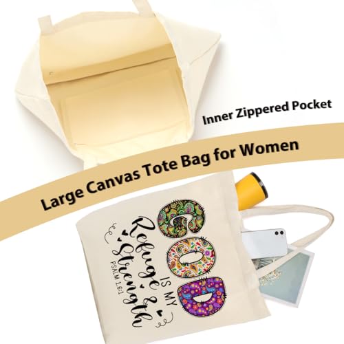 Christian Gifts for Women, Canvas Tote Bag, Faith Gifts for Women Girl Sister Inspirational Religious Gift Birthday - color: Watercolor Christian 763