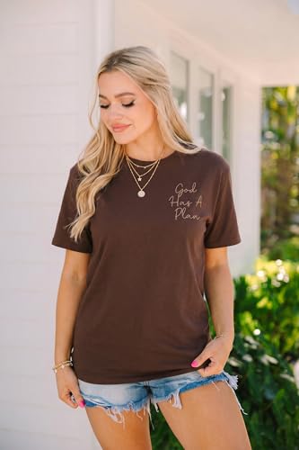 Christian Shirts for Women God is Good Shirt Oversized Jesus Faith Tshirt - color: B-brown, size: Medium