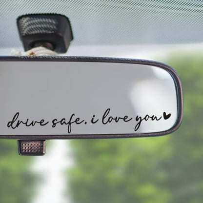 Drive Safe I Love You Mirror Stickers, 3Pcs Car Decals for Women(Black) - color: Black Drive Safe I Love You