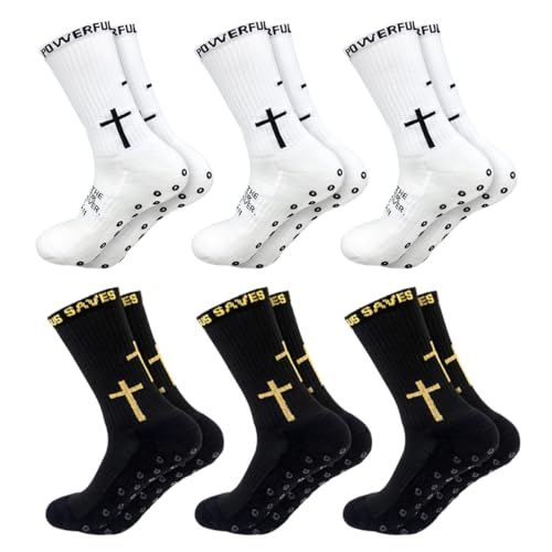 Grip Cross Sock, Unisex Sports Anti-Slip Grip Socks with Rubber Dots for Yoga for Soccer Gift for Sport Football Basketball - color: Black and White