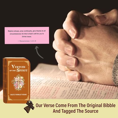 Christian Bible Verses Cards Box, 150 PCS Prayer Cards Virtues Bible Verses, Daily Inspirational Scripture Hope Box, Church Religious Gifts with Cross for Women Men - color: Virtues Bible