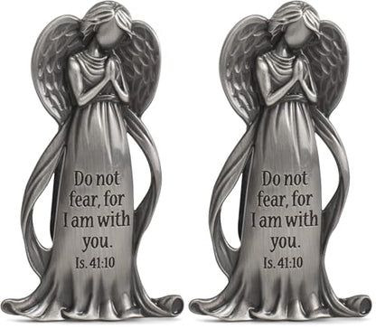 Dicksons Guardian Angel Scripture Silver Tone 2 inch Zinc Alloy Automotive Visor Clip (Pack of 2) - size: 2 inch (Pack of 2)