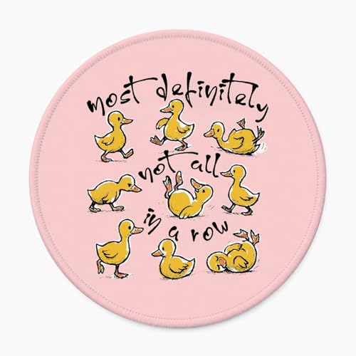 Pink Funny Duck Round Kawaii Mouse Pad for Desk, Small Mouse Pad Cute, Duck Gifts for Duck Lovers Desk Accessories, Office Gifts for Coworkers, Girly Office Decor 8.7x8.7 Inch - color: Pink Ducks