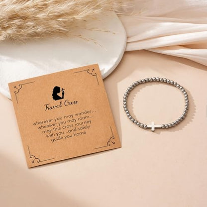 RZKING Cross Bracelet for Women, Christian Gifts for Women Friends Mom - style: Travel