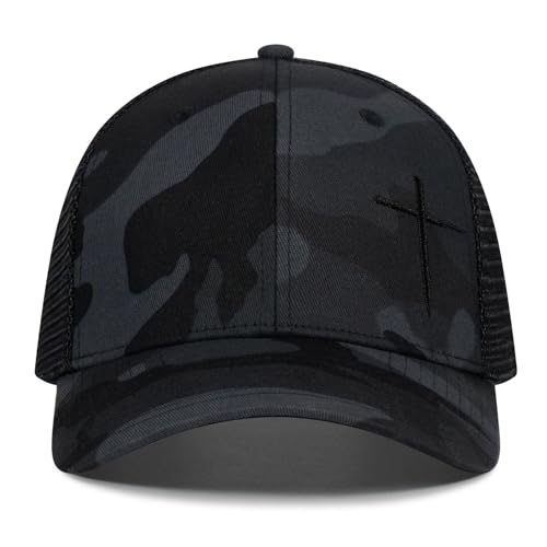 Christian Hats for Men Women,Jesus Cross Hat Christian Religious Gifts for Birthday/Christmas - color: 394.camo-12
