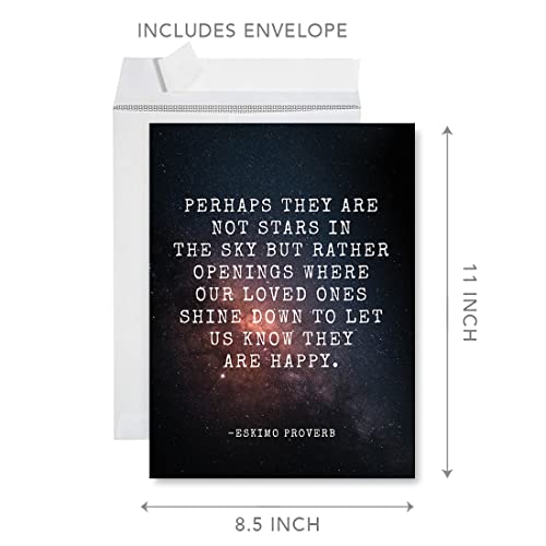 Andaz Press Jumbo Sympathy Card with Envelope, Sorry For Your Loss Card, Our Loved Ones Shine Down, Premium Condolences Card with Big Blank Space to Send to Friends, Family, 8.5" x 11", 1-Pack - color: Our Loved Ones Shine Down