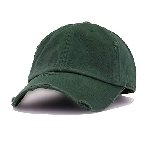 Faith with Cross Vintage Baseball Cap Embroidered Cotton Adjustable Distressed Dad Hat - color: Hunter Green