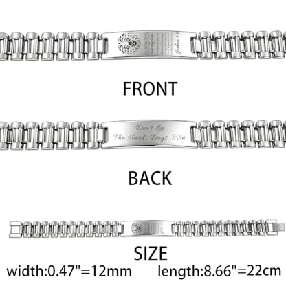 Bible Verse Bracelets Inspirational Christian Wristbands Graduation Gifts to Son Men Dad Father Husband Boyfriend Encouragement Jewelry Adjustable Stainless Steel Bracelet - style: SILVER JOSHUA 1:9(DON'T LET THE HARD DAYS WIN)