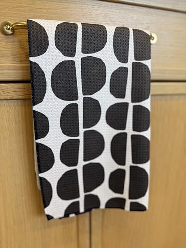 Kitchen Towels, Dish Towels for Kitchen, 3 Pc Kitchen Towel Set - color: Black/Gray