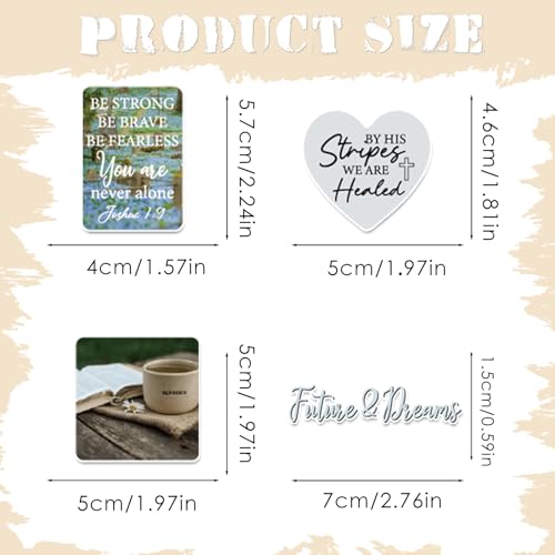 Scripture Prayer Board Supplies - 50 Pcs Green Christian Stickers - color: Green