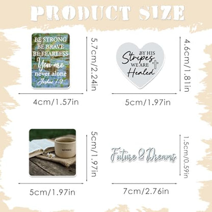 Scripture Prayer Board Supplies - 50 Pcs Green Christian Stickers - color: Green