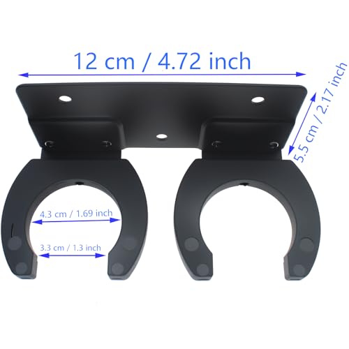 Black Microphone Double Hook Stand Holder with Screw for KTV and Home