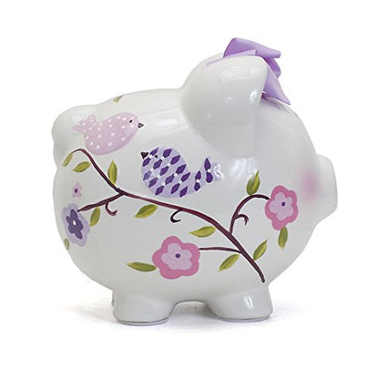 Child to Cherish Ceramic Piggy Bank for Girls, Paper Bird - color: Paper Bird