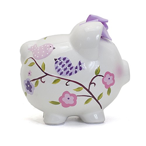 Child to Cherish Ceramic Piggy Bank for Girls, Paper Bird - color: Paper Bird