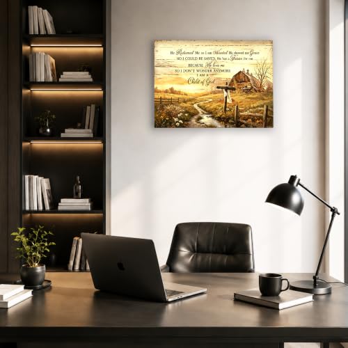 Christian Canvas Wall Art Rustic Cross Farmhouse Religious Decor