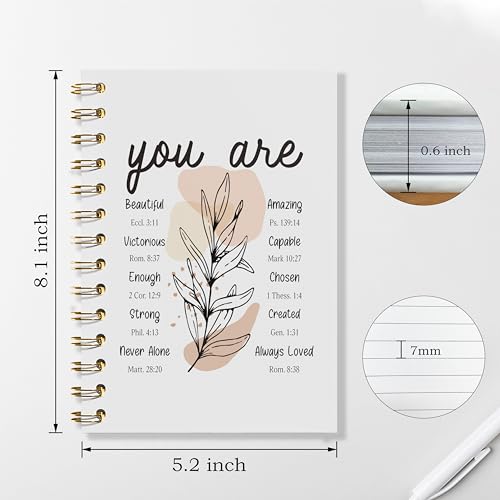 WFSM Inspirational Christian Notebook - Christian Gifts Journal, Daily Prayer Journal, Spiral Bible Notebook, Christian Gifts Journal, Spiritual Journal for Women, 5.5x8.3 Inches - color: You Are