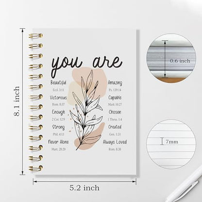 WFSM Inspirational Christian Notebook - Christian Gifts Journal, Daily Prayer Journal, Spiral Bible Notebook, Christian Gifts Journal, Spiritual Journal for Women, 5.5x8.3 Inches - color: You Are