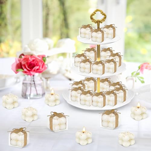 30 Sets Mini Bubble Candles Wedding Favors for Guests, 1.6" Soy Wax Candle - color: Gold Foil