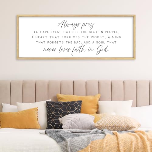 YWMZYKJGS Always Pray Wall Decor To Have Eyes That See Sign, 32"×12", Wood - color: Always pray (Wood), size: 32"L x 12"W