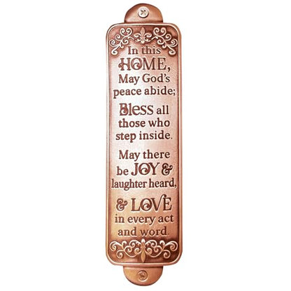 Abbey + CA Gift Home Blessing Entryway Wall Plaque, Religious Metal Home Decor Housewarming Gift, 6"H (Rose Gold) - color: Rose Gold