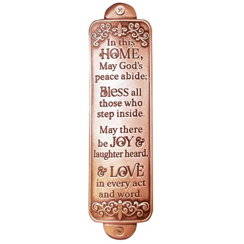 Abbey + CA Gift Home Blessing Entryway Wall Plaque, Religious Metal Home Decor Housewarming Gift, 6"H (Rose Gold) - color: Rose Gold