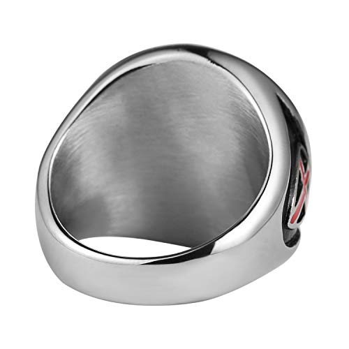 HZMAN Knights Templar Stainless Steel Rings for Men - color: Silver