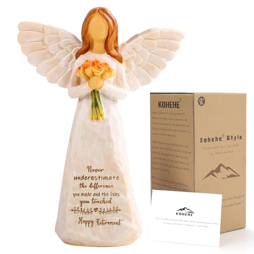 Retirement Gift for Woman, 5.5” Resin Angel Figurine - Retirement Gifts - color: Retirement Gifts