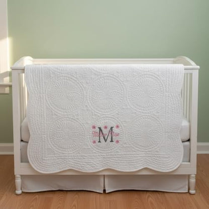 Personalized Baby Blanket – Custom Name, Monogram & Birth Stats, Soft Cotton Heirloom Quilt Keepsake, Unique Baby Gift for Boys & Girls (Soft Classic Quilt) - color: Soft Classic Quilt