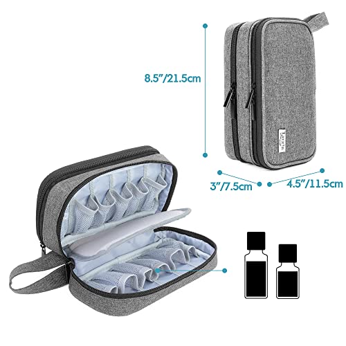 LUXJA Double-Layer Essential Oil Case Holds 12 Bottles, Gray - color: Gray