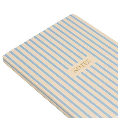 Pearhead Hardcover Journal Notebook 6x8 – Cream & Blue Stripe College-Ruled Writing Journal, 200 Lined Pages for Work, School & Journaling - color: Blue Stripes Notes Journal
