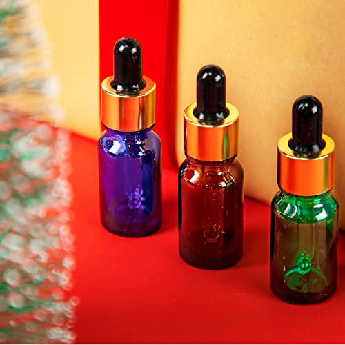 4 Pack 1/2 oz Clear Glass Dropper Bottles Essential Oil Containers