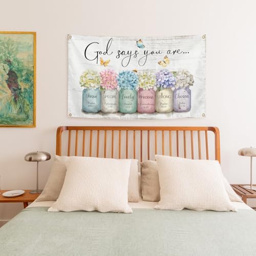 God Says You Are Tapestry 3x5 Feet Inspirational Bible Verses Wall Tapestry