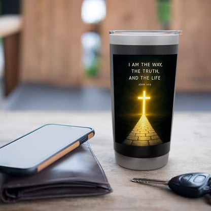 I Am the Way, the Truth, and the Life Powerful John 146 Stainless Steel Insulated Tumbler - color: Black