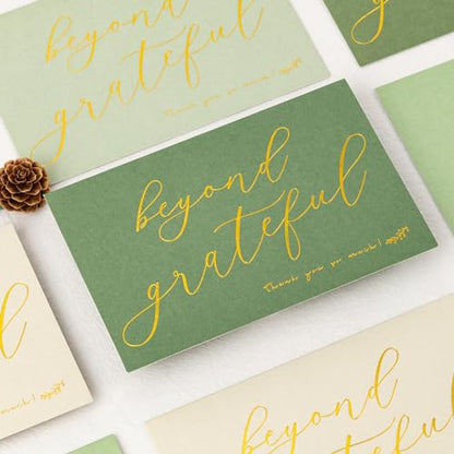 Crisky 4x6 Sage Green Beyond Grateful Thank You Cards With Envelopes & Stickers Simple, Chic, Elegant Greeting Cards Perfect for: Wedding/Business/Birthday/Graduation. 50 Pack - style: SageGreen