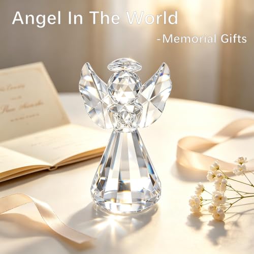 3'' Crystal Guardian Angel Figurine Gift For Women Christmas Angel Statue - style: Clear Angel