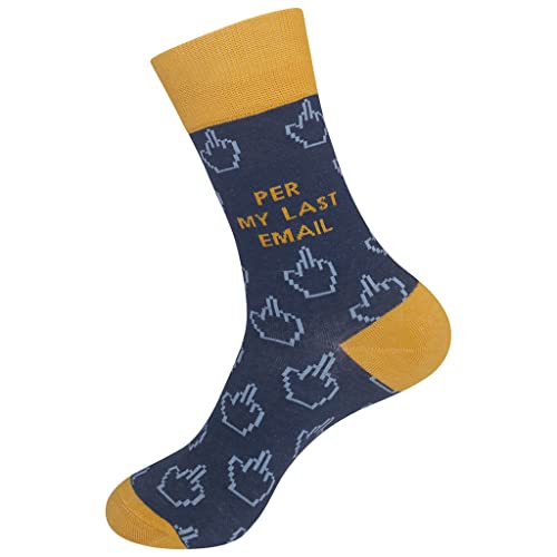 FUNATIC Socks with Funny and Profane Sayings, Sarcastic Gift for Men Women - color: Per My Last Email